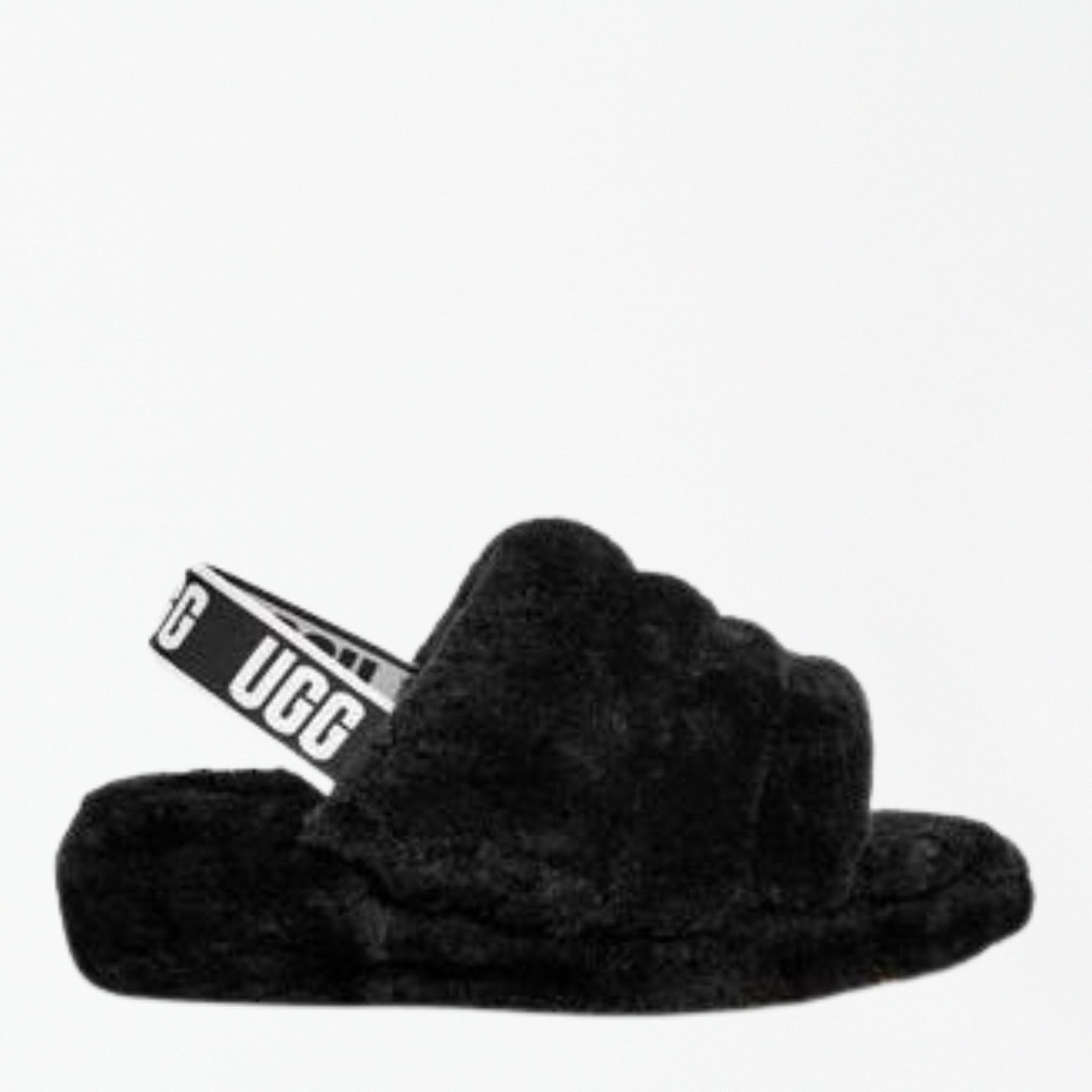 UGG Fluff Yeah Slide Slipper In Black - Main Image