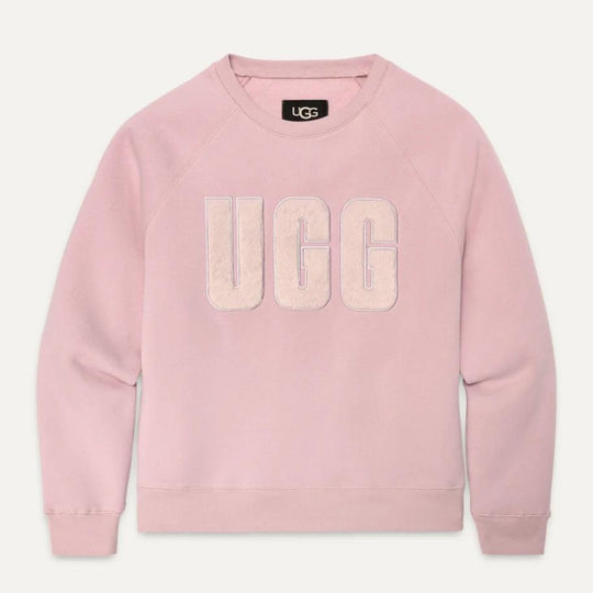 UGG MADELINE Fuzzy Logo Ashen Rose Crewneck