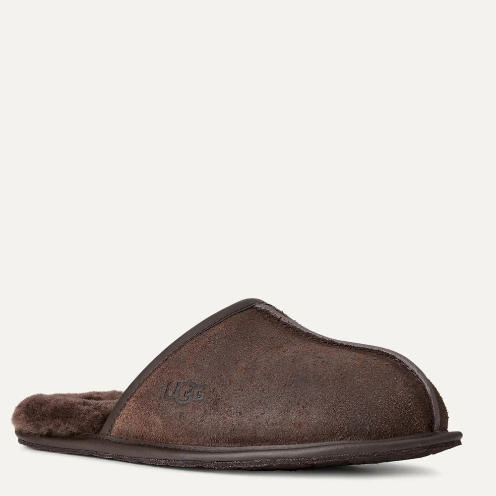 UGG MENS Scuff Leather Distressed Dusted Cocoa Slippers