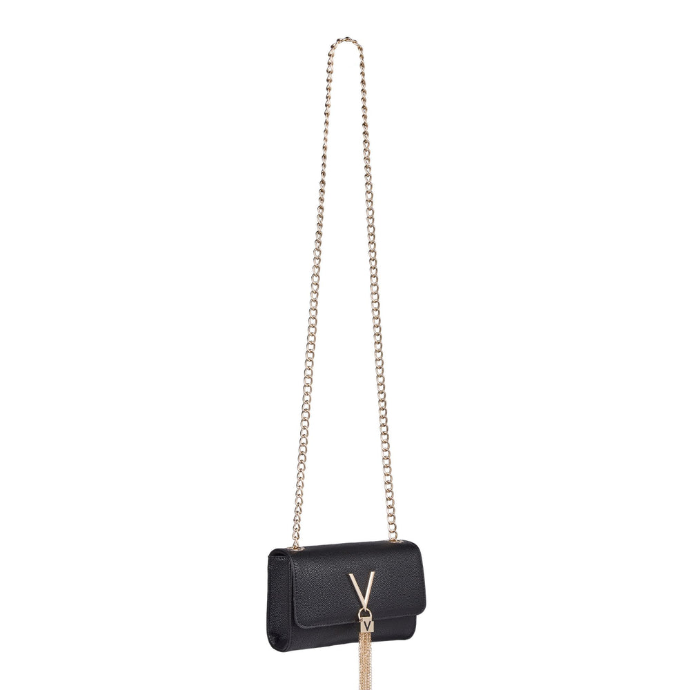 Valentino DIVINA Black and Gold Chain Crossbody Bag