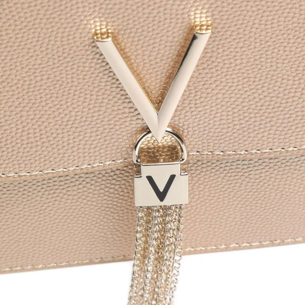 Valentino DIVINA FLAP Gold Shoulder Bag