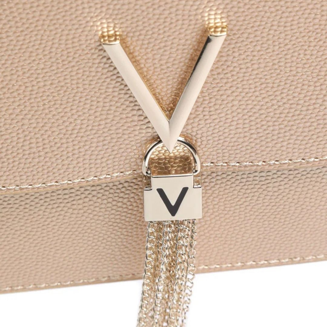 Valentino DIVINA FLAP Gold Shoulder Bag