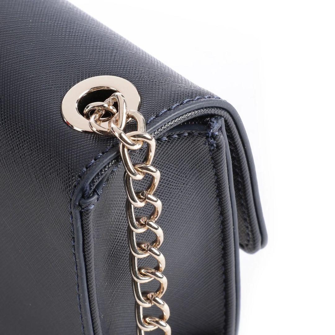 Valentino DIVINA SA Navy Chain Crossbody Bag