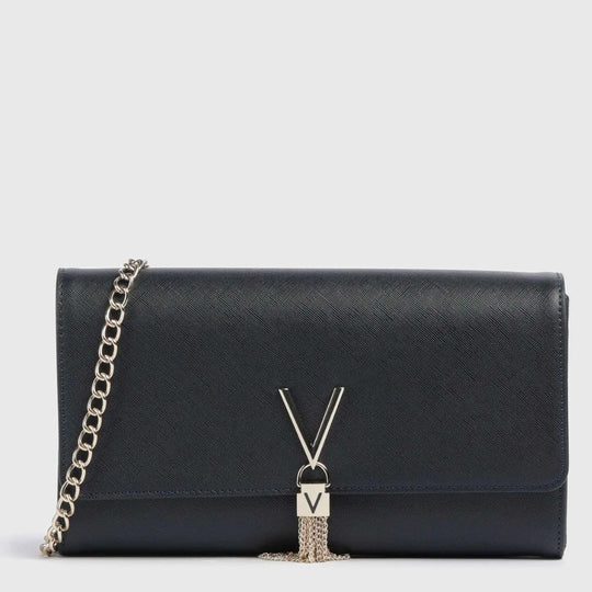 Valentino DIVINA SA Navy Chain Crossbody Bag