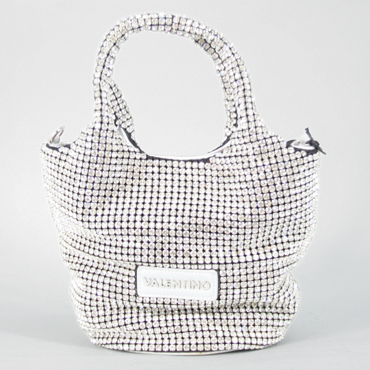 Valentino NABILAH Small Silver Sparkle Tote