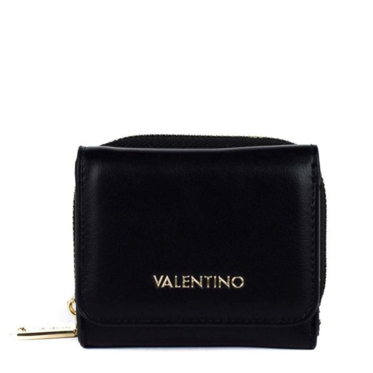Valentino DIVINA Czarno-srebrny portfel zapinany na zamek