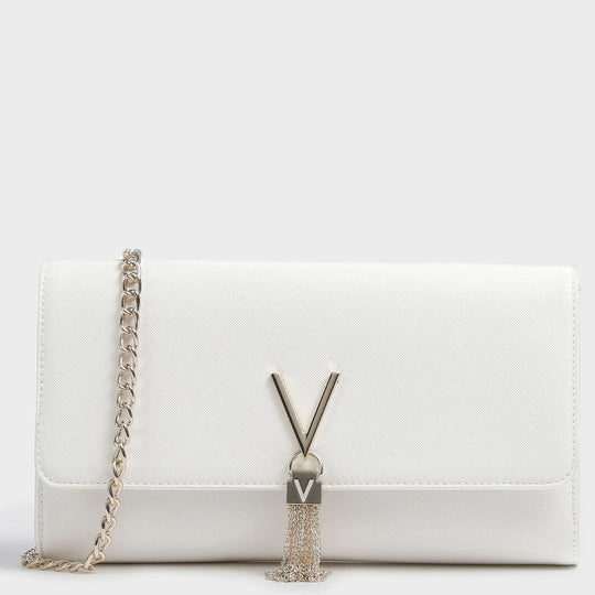 Valentino DIVINA SA White Chain Crossbody Bag