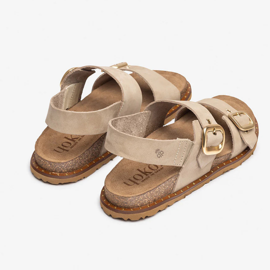 Yokono BOLUS Beige Suede Sandal