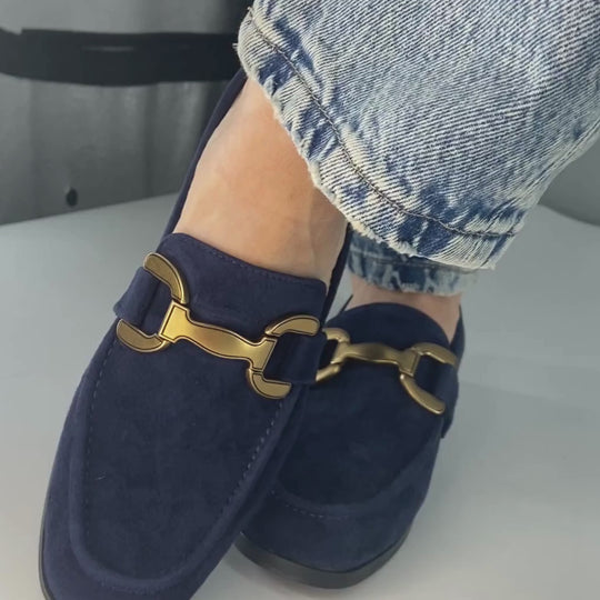 Bibi Lou VELA Navy Suede Loafer