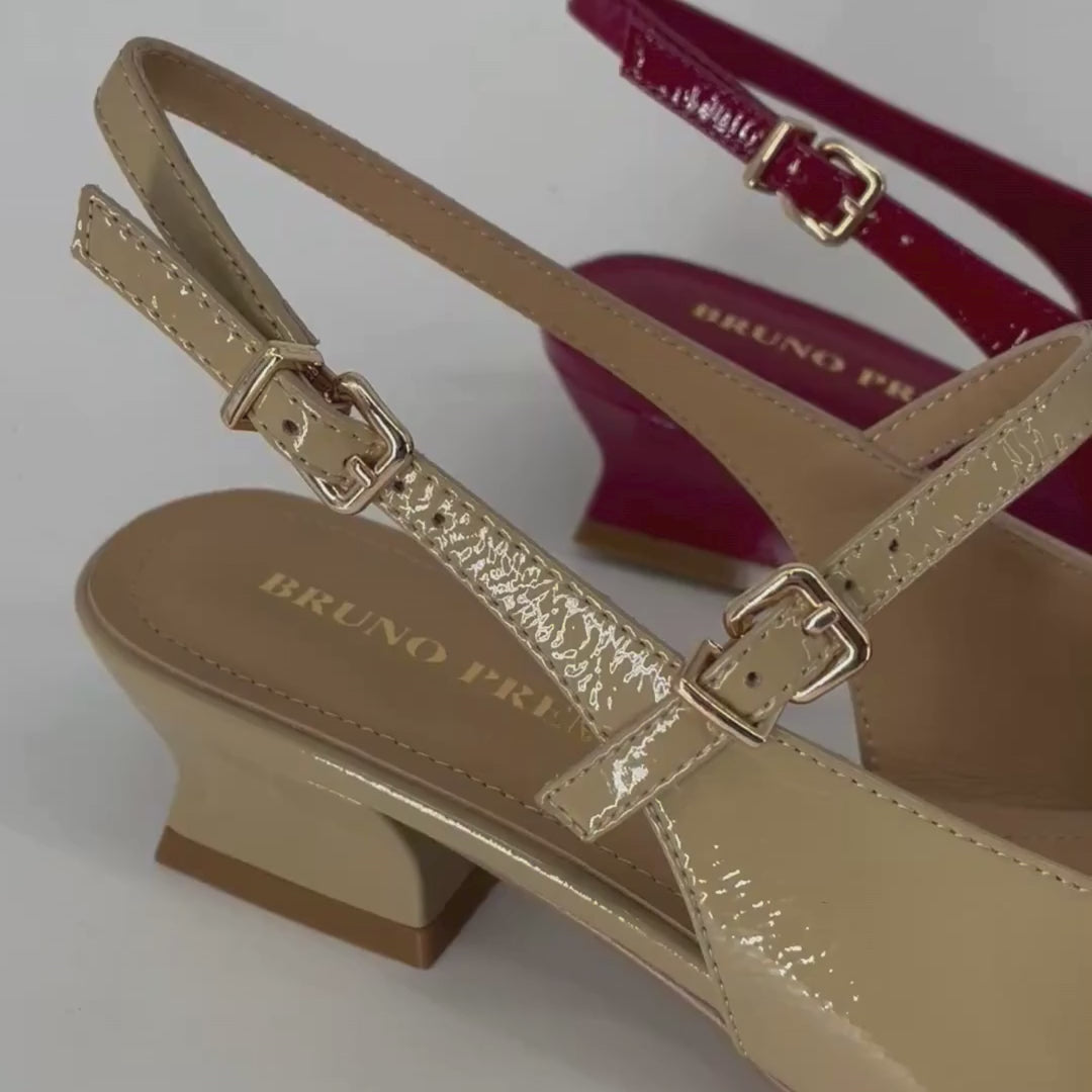 Bruno Premi DOROTHY Antique Gold Leather Sling-back Pump