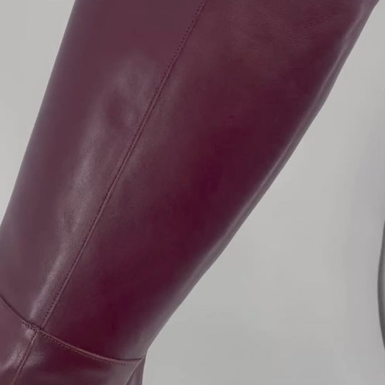 Angel Alarcon GEORGIA Burgundy Leather Knee-High Boots