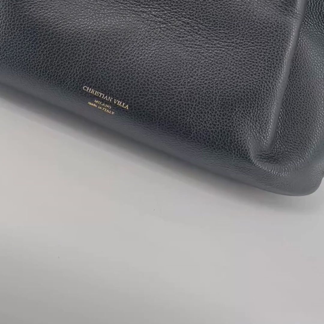 Christian Villa MILA Black Leather Totebag