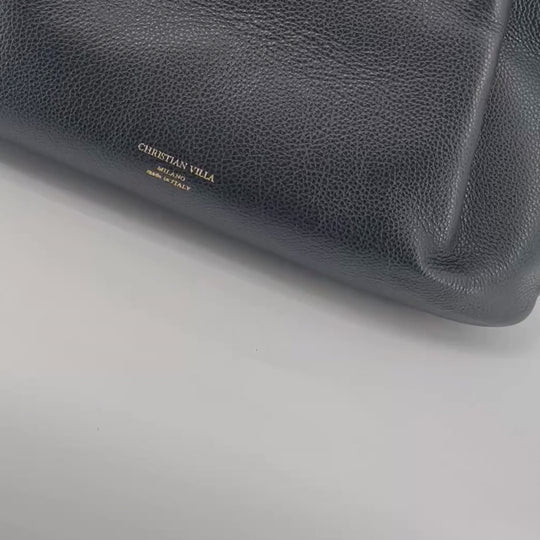 Christian Villa MILA Black Leather Totebag